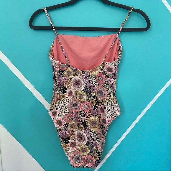 VYB Floral Micro Strap One Piece Swimsuit - Picture 6 of 9
